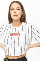 Forever21 Striped Nasa Crop Top