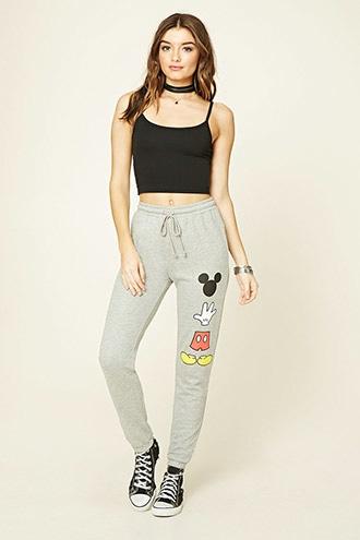 Forever21 Women's  Mickey Mouse Sweatpants
