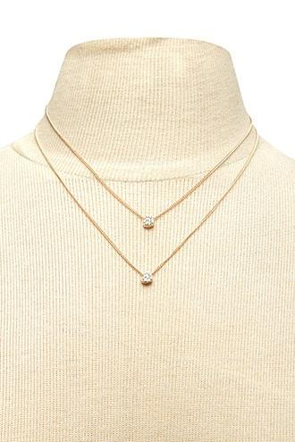 Forever21 Heart Rhinestone Necklace Set