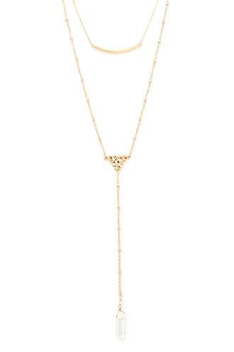 Forever21 Faux Crystal Layered Necklace