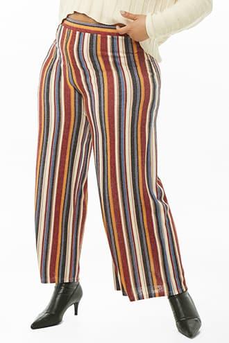 Forever21 Plus Size Striped High-waist Palazzo Pants