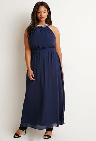 Forever21 Plus Rhinestone Embellished Maxi Dress
