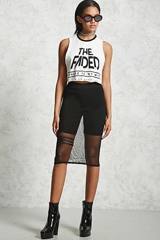 Forever21 Sheer Mesh Knit Skirt