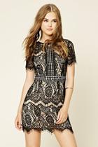 Forever21 Women's  Contrast Eyelash Lace Dress