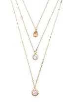 Forever21 Sparkling Faux Gem Charm Necklace Set