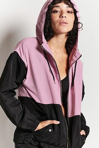 Forever21 Colorblock Hooded Jacket
