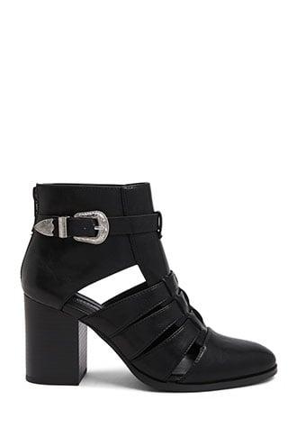 Forever21 Buckled Cutout Booties