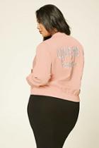 Forever21 Plus Women's  Blush Plus Size Love Me Bomber Jacket