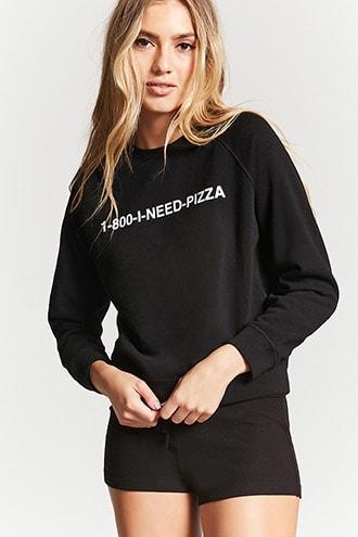 Forever21 I Need Pizza Pj Sweatshirt