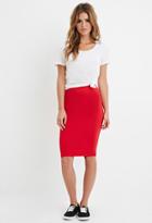 Forever21 Women's  Red Heathered Pencil Skirt