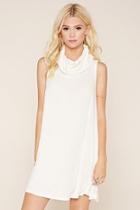 Forever21 Women's  Ivory Cowl Neck Mini Dress