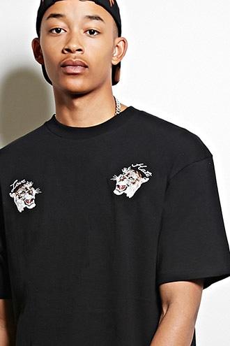 21 Men Men's  Black Defyant Embroidered Tee