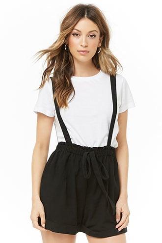 Forever21 Ruffle-trim Suspender Shorts