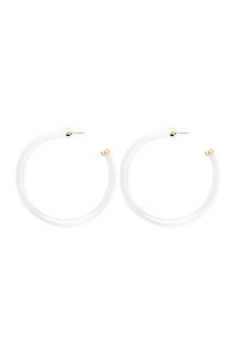 Forever21 Clear Tube Hoop Earrings