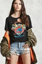 Forever21 Ripped Moto Club Graphic Tee