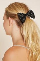 Forever21 Black & White Polka Dot Print Bow Hair Tie
