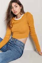 Forever21 Contrast Ribbed Crop Top