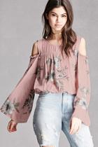 Forever21 Floral Open-shoulder Blouse