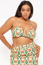 Forever21 Plus Size Tribal-inspired Knot-front Cropped Cami