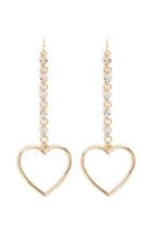 Forever21 Rhinestone & Heart Chain Drop Earrings