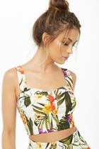 Forever21 Tropical Print Crop Top