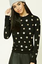 Forever21 Star Print Crew Neck Sweater