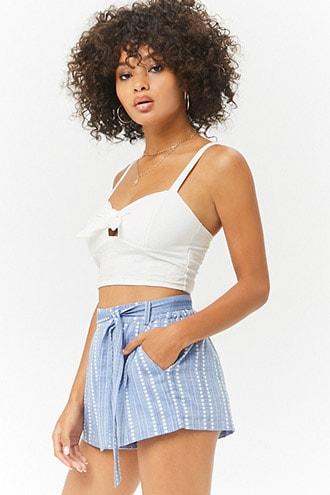 Forever21 Dots & Stripes Cotton Shorts