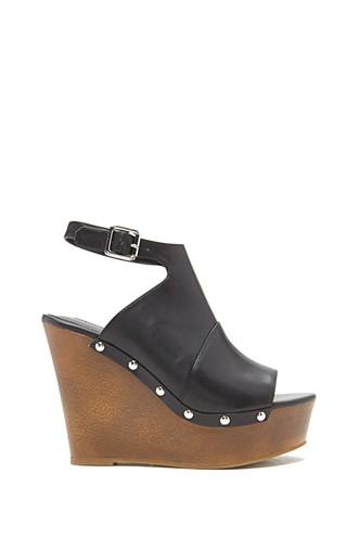 Forever21 Women's  Peep-toe Wedge Heels