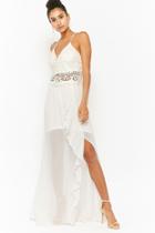 Forever21 Embroidered Chiffon Maxi Dress