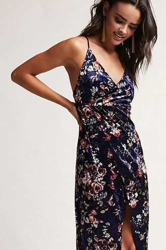 Forever21 Floral Velvet Maxi Dress