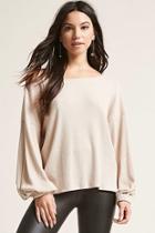 Forever21 Ribbed Balloon-sleeve Top