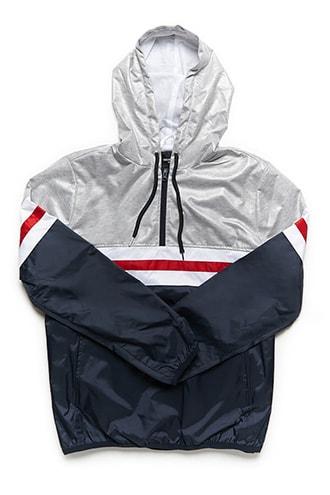 Forever21 Striped Colorblock Anorak
