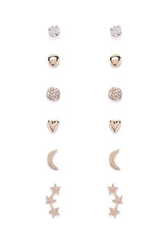Forever21 Moon And Stars Stud Set