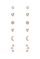 Forever21 Moon And Stars Stud Set