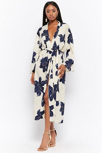 Forever21 Longline Floral Print Jacket