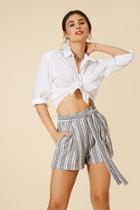 Forever21 Striped Linen-blend Shorts