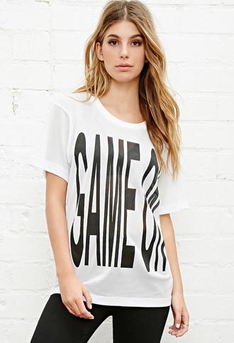 Forever21 Brashy Game On Mesh Tee