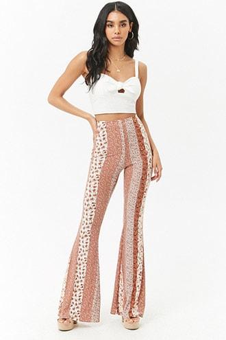 Forever21 Printed Flare-leg Pants