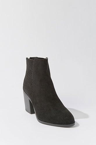 Forever21 Faux Suede Perforated Booties