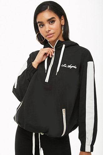 Forever21 Los Angeles Contrast-trim Anorak