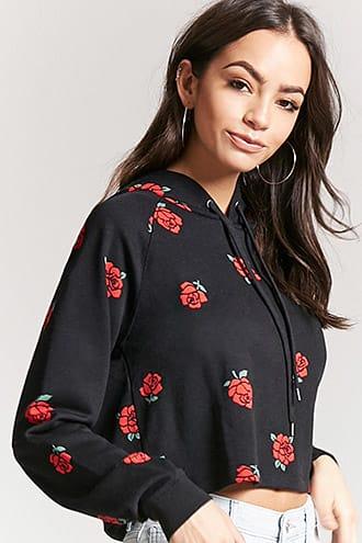Forever21 Floral Pullover Hoodie