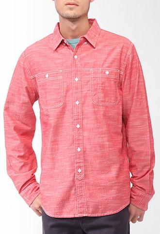 21 Men Colored Chambray Shirt