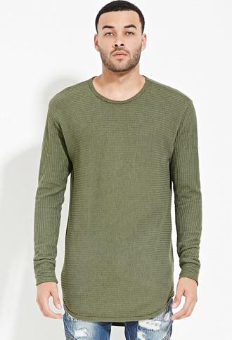 21 Men Men's  Olive Eptm. Round-hem Thermal