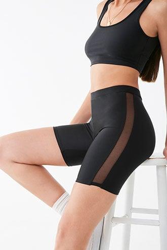 Forever21 Mesh Trim Biker Shorts