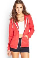 Forever21 Women's  Everyday Heathered Hoodie (red)