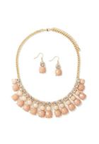 Forever21 Faux Gem Necklace And Earring Set