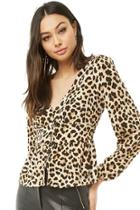 Forever21 Leopard V-neck Top