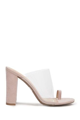 Forever21 Transparent Toe-thong Block Heels
