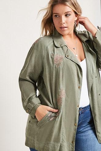 Forever21 Love 8 Embroidered Jacket