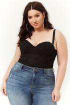 Forever21 Plus Size Embroidered Lace Bustier Top
